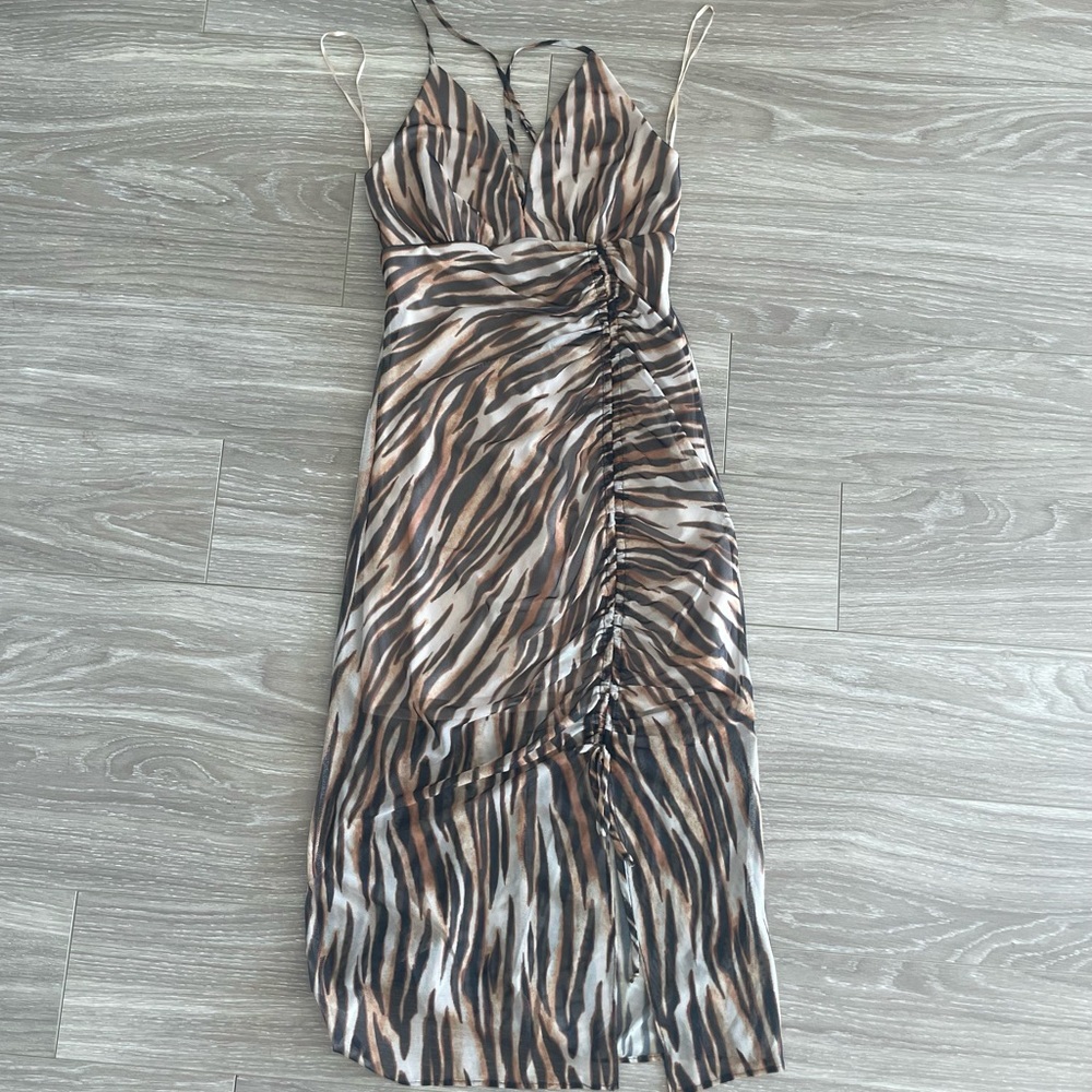 Zebra midi dress